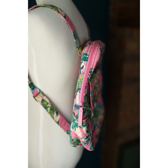 Vera Bradley Campus Backpack Quilted Tropical Paradise Pink Floral Zip Pocket main image 14